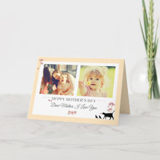 Carte de voeux pliée Jaune & Floral