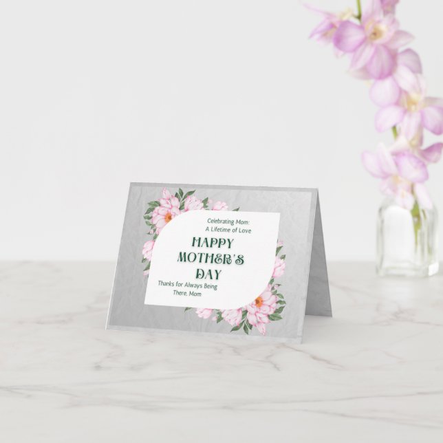 Carte de vœux pliée Joyeuse fête des mères (Orchidée)