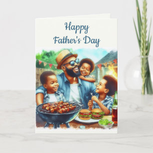Carte de vœux pliée Joyeuse Fête des Pères Papa ch