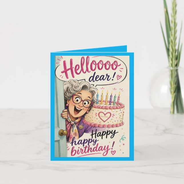 Carte de vœux pliée Joyeux anniversaire (Devant)