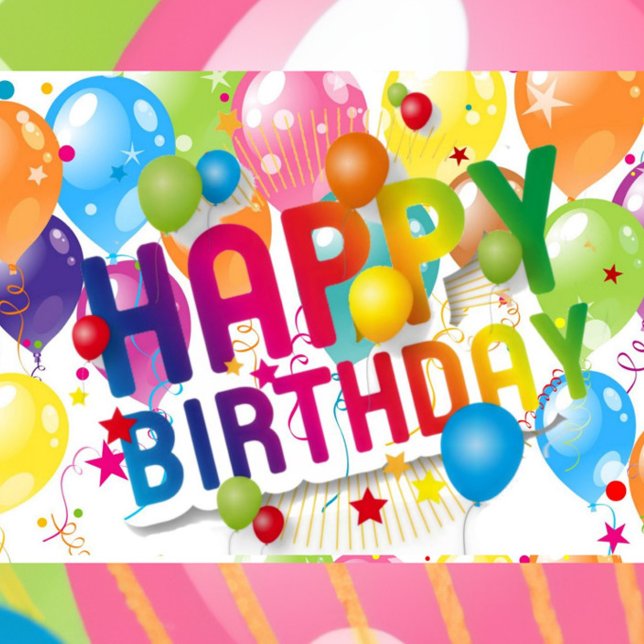 Carte de vœux pliée Joyeux Anniversaire (Front!)