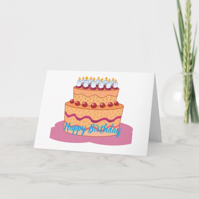 Carte de vœux pliée Joyeux Anniversaire (Devant)