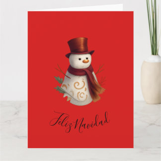 Carte de vœux pliée Joyeux Noël Feliz Navidad