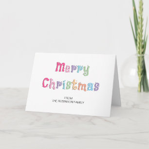 Carte de voeux pliée Joyeux Noël Multicolor