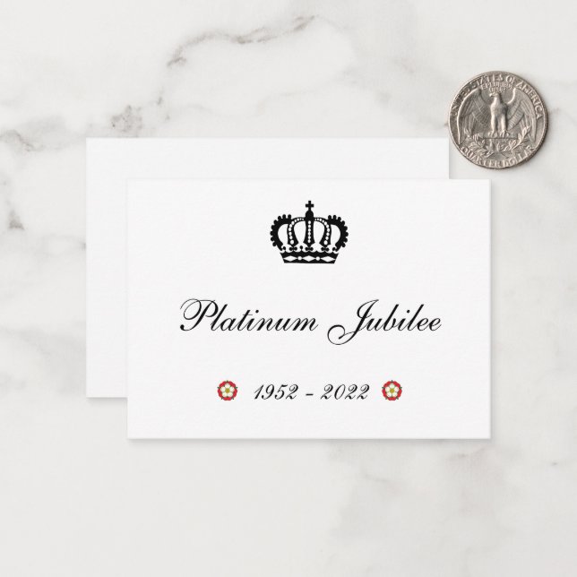 Carte de voeux pliée Joyeux Platinum Jubilee (Devant/Arrière en situation)