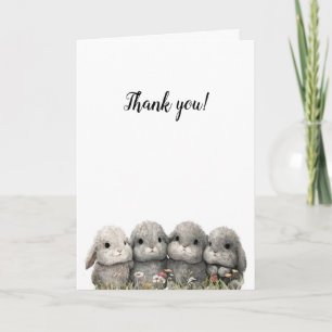 Carte de vœux pliée - Lapins Adorables - Personnal