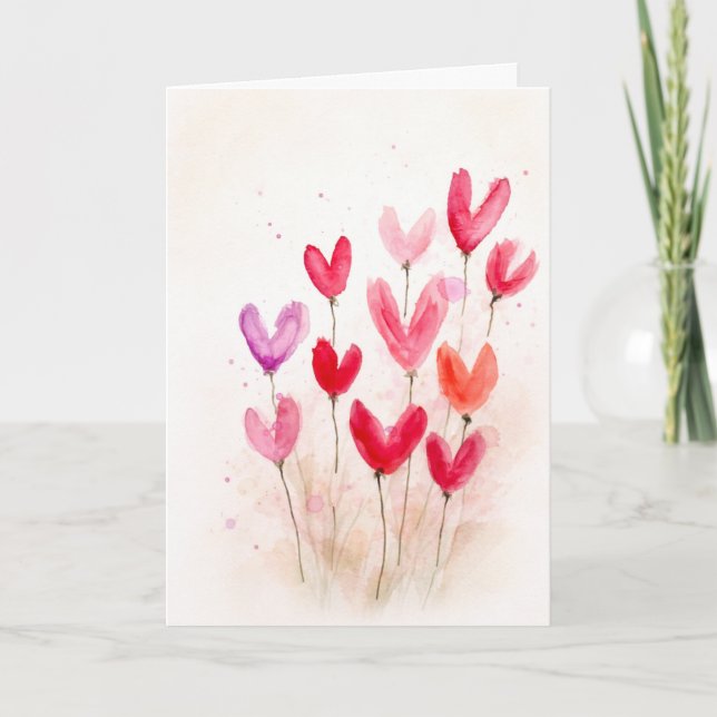 Carte de vœux pliée Love Grows Here (Devant)