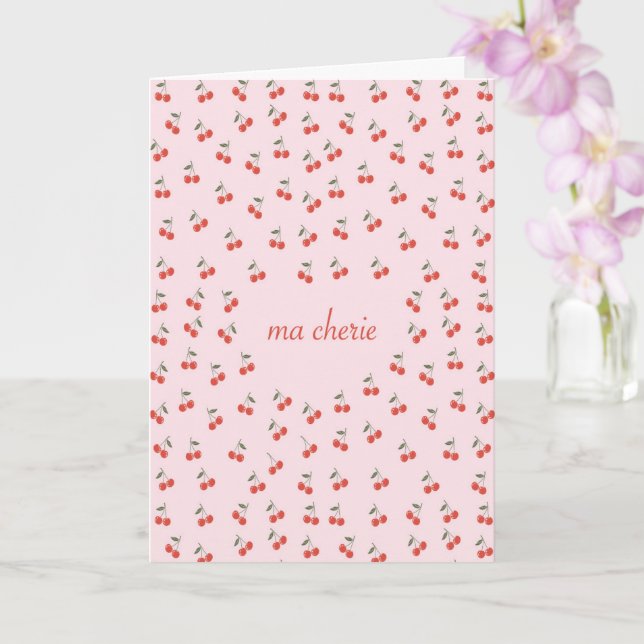 Carte de vœux pliée Ma Cherie (Orchidée)