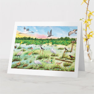 Carte de voeux pliée Marsh Wetlands
