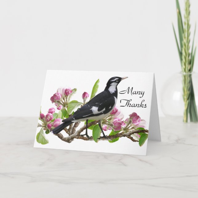 Carte de voeux pliée Merci (Devant)