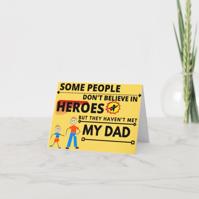 CARTE DE VOEUX PLIÉE MON PÈRE MON HÉROS (Devant)