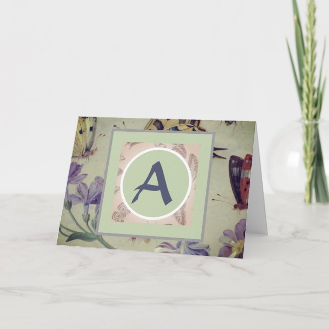 Carte de voeux pliée MONOGRAM PERSONNALISÉE (Devant)