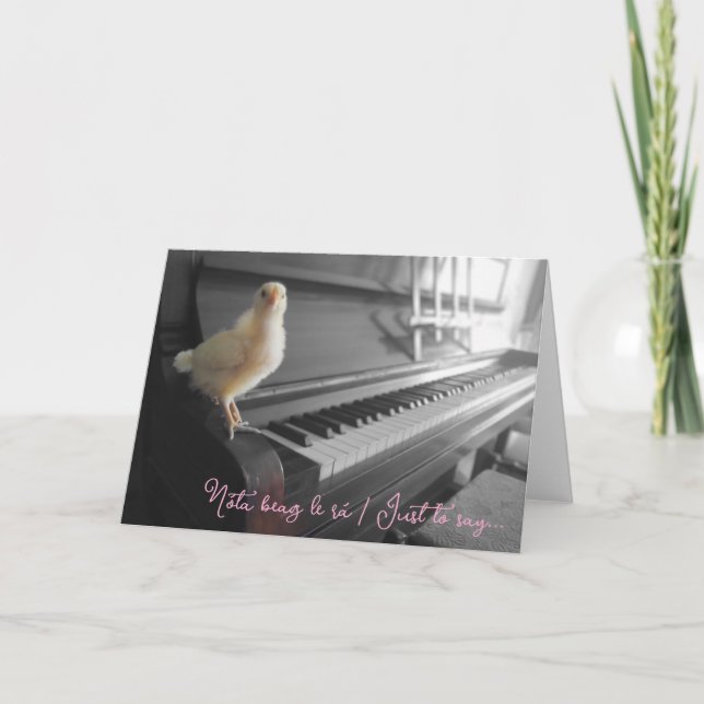 Carte de voeux pliée Nóta beag le rá / Juste pour  (Devant)