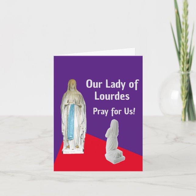Carte de voeux pliée Notre-Dame de Lourdes (Devant)