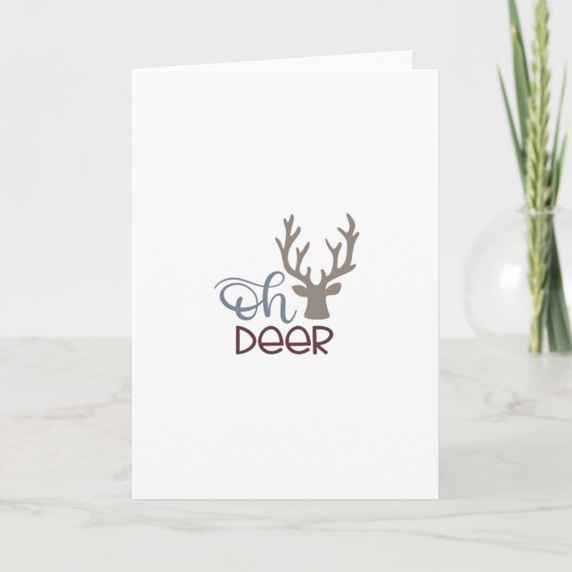 Carte de vœux pliée Oh Deer Retro Classic Design (Devant)