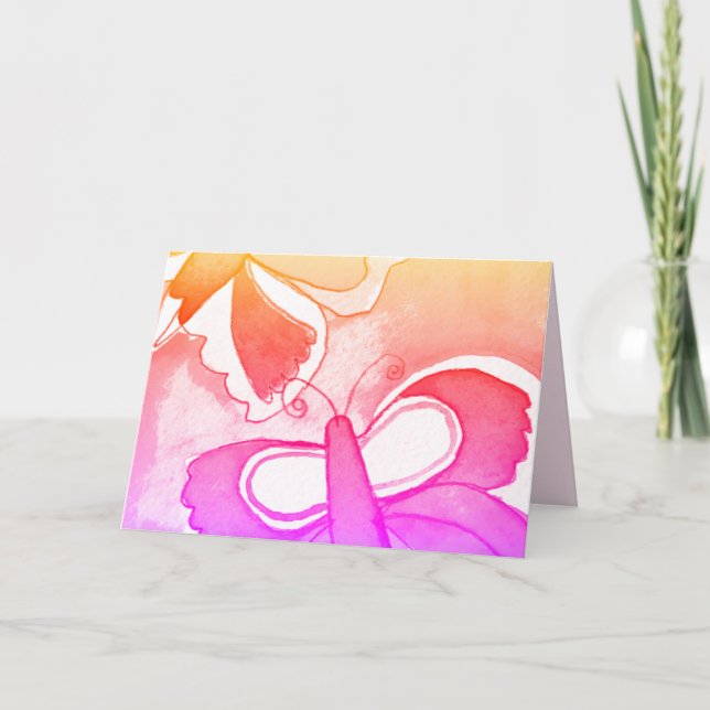 Carte de voeux pliée Papillon (Devant)