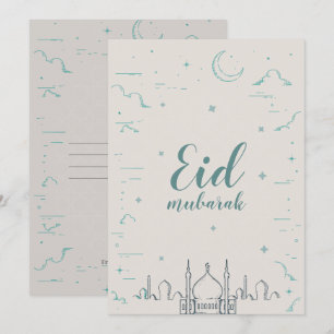 Carte de voeux pliée par Mubarak d'Eid