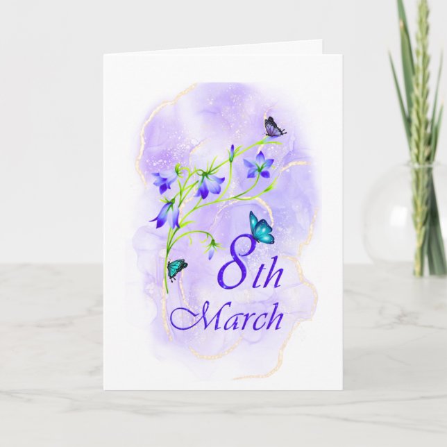 Carte de vœux pliée personnalisée Fleur de jacinth (Devant)