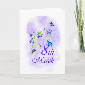 Carte de vœux pliée personnalisée Fleur de jacinth