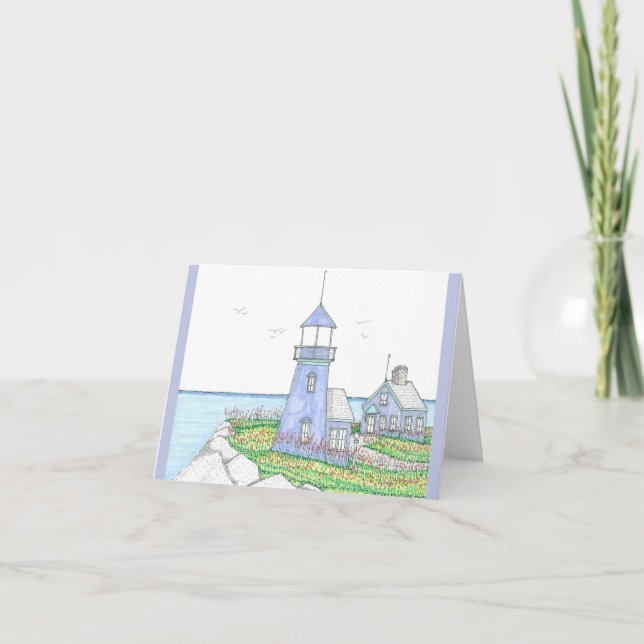 Carte de vœux pliée phare (Devant)
