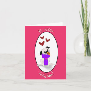Carte de vœux pliée Pizza Pug : Sois à moi, Saint-