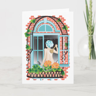 Carte de voeux pliée 'Plantes d'arrosage