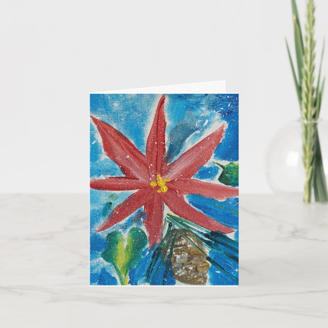 Carte de voeux pliée Poinsettia (Devant)