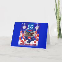Carte de vœux pliée Poodle American Patriot