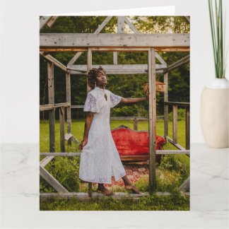 carte de voeux pliée portrait femme esthétique