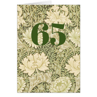 Carte de vœux pliée pour 65e anniversaire Floral