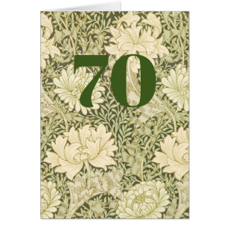 Carte de vœux pliée pour 70e anniversaire Floral