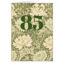 Carte de vœux pliée pour 85e anniversaire Floral