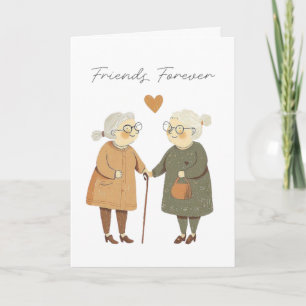Carte de vœux pliée pour amis pour toujours