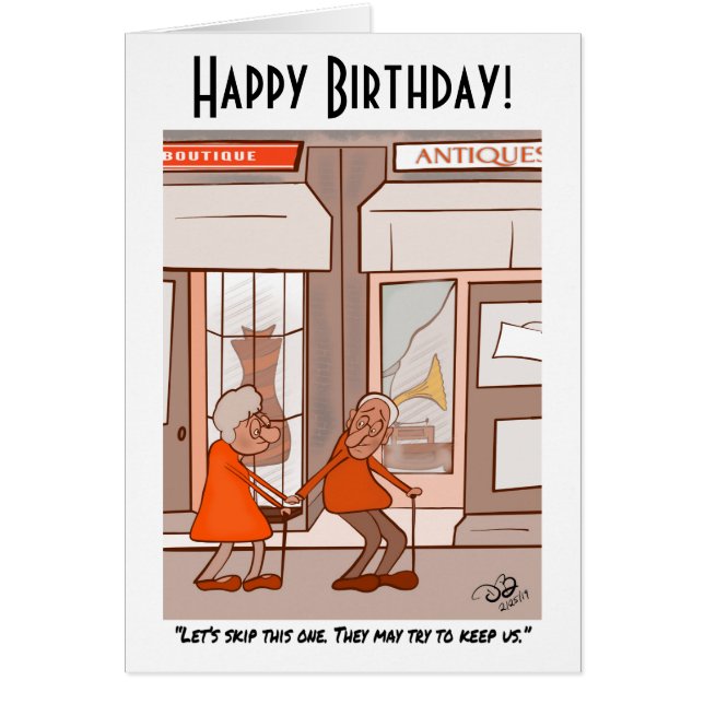 Carte de vœux pliée pour anniversaire Antiques (Devant)