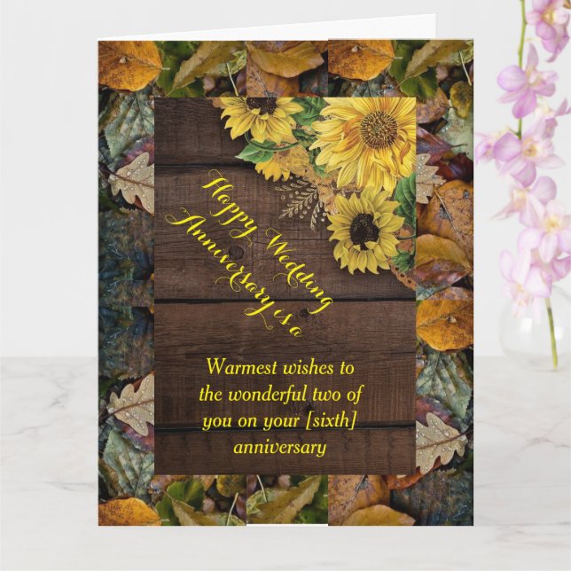 Carte de vœux pliée pour anniversaire de mariage (Orchidée)