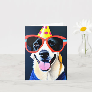 Carte de voeux pliée pour chien d'anniversaire