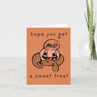 Carte de vœux pliée pour chien Halloween Trick or