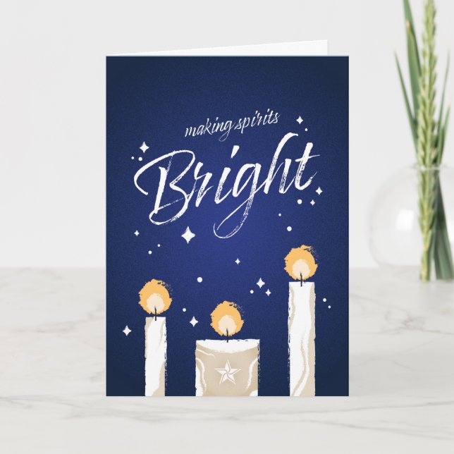 Carte de vœux pliée pour illuminer les esprits (Devant)