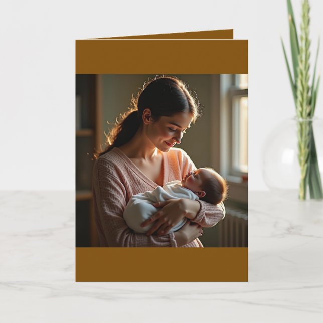 Carte de vœux pliée pour la fête des mères (Devant)