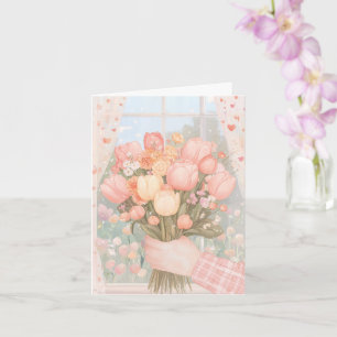 Carte de vœux pliée pour la fête des Mères