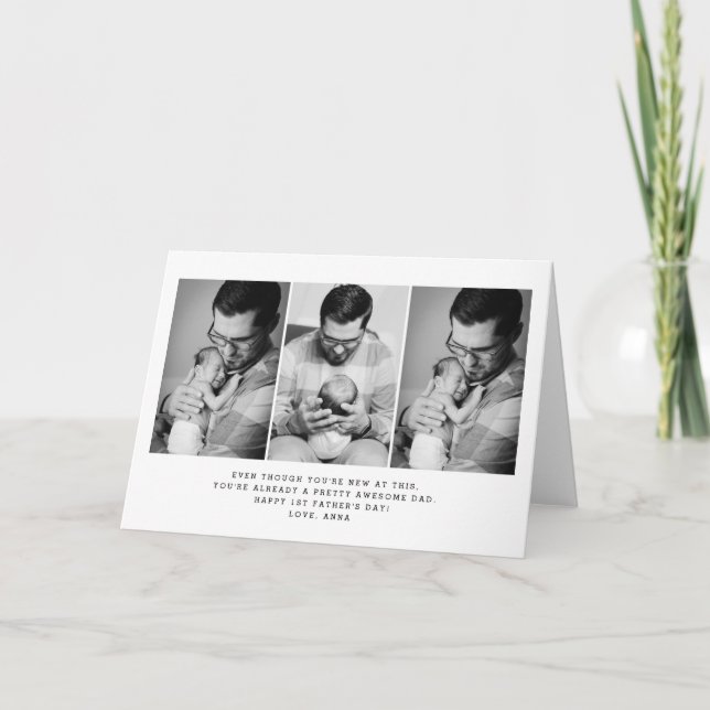 Carte de vœux pliée pour la fête des pères (Devant)