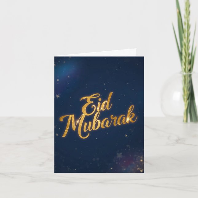 Carte de vœux pliée pour la fête Eid Moubarak (Devant)