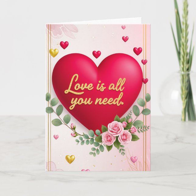 Carte de vœux pliée pour la Saint-Valentin (Devant)
