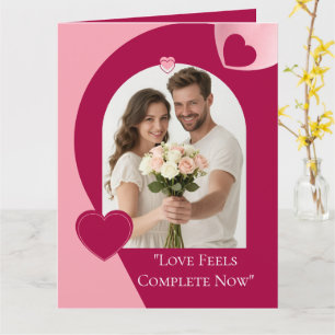 Carte de voeux pliée pour la Saint-Valentin amour