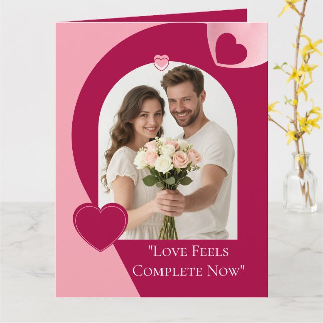 Carte de voeux pliée pour la Saint-Valentin amour (Fleur jaune)