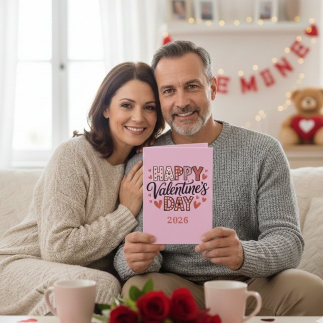 Carte de vœux pliée pour la Saint-Valentin pour le (Créateur téléchargé)