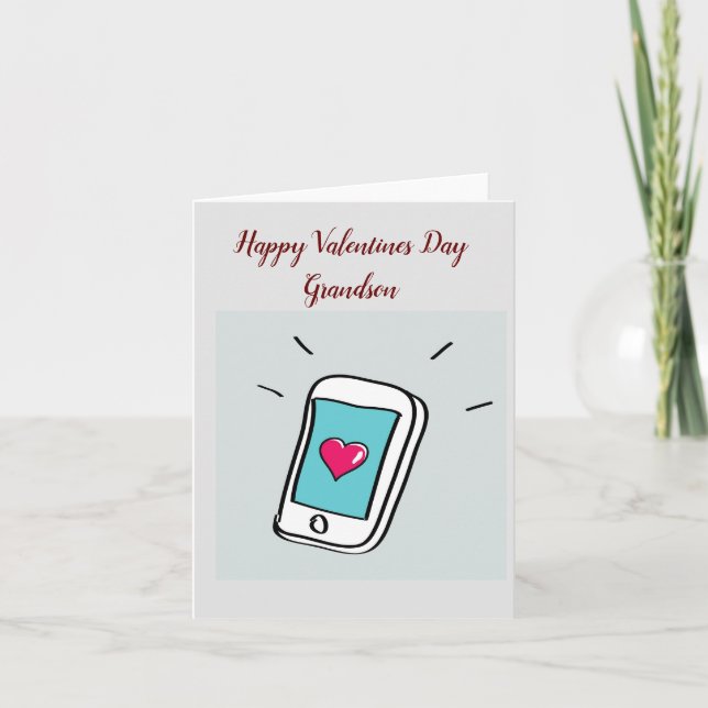 Carte de vœux pliée pour la Saint-Valentin pour pe (Devant)