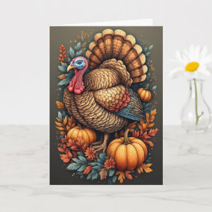 Carte de voeux pliée pour la Turquie de Thanksgivi