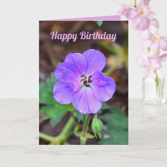 Carte de voeux pliée pour l'anniversaire (Orchidée)
