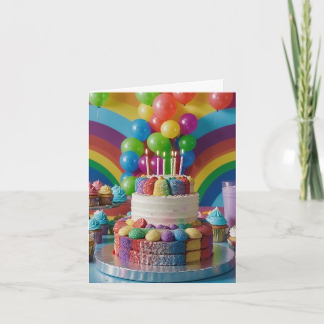 Carte de voeux pliée pour l'anniversaire (Devant)